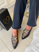 Marco Tozzi Leopard Trim Loafers Black 2-24216-45 005