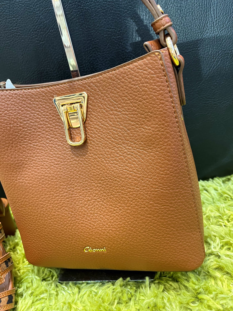 Gionni Lock Crossbody Bag - Tan 11G2768