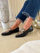 Marco Tozzi Leopard Trim Loafers Black 2-24216-45 005