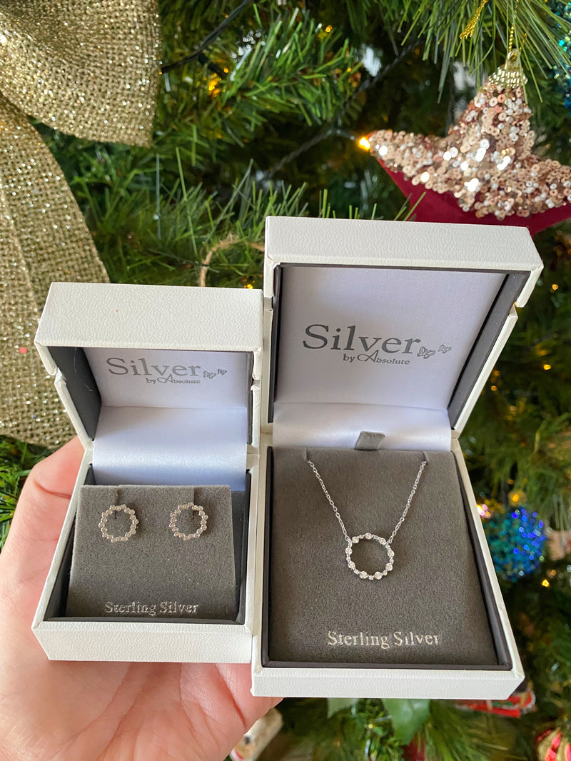 Absolute Sterling Silver Circle Earrings SE198SL