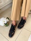 Marco Tozzi Leopard Trim Trainers Black 2-23739-44