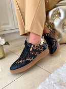 Marco Tozzi Leopard Trim Trainers Black 2-23739-44