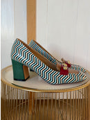 Dancing Matilda "Trapeze Bronze Zig Zag" High Heel Loafer