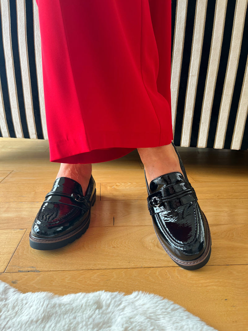 Marco Tozzi Black Patent Loafer 2-24704-41 018