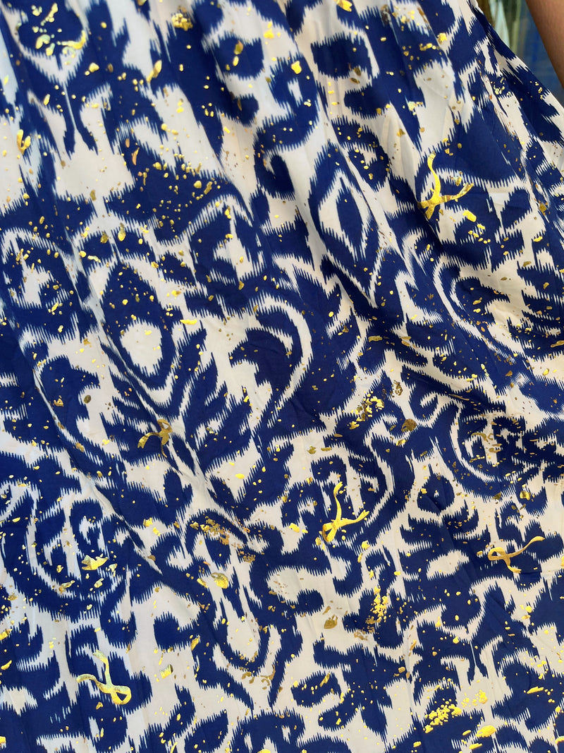Magic Gold Speckle Short Dress - Navy