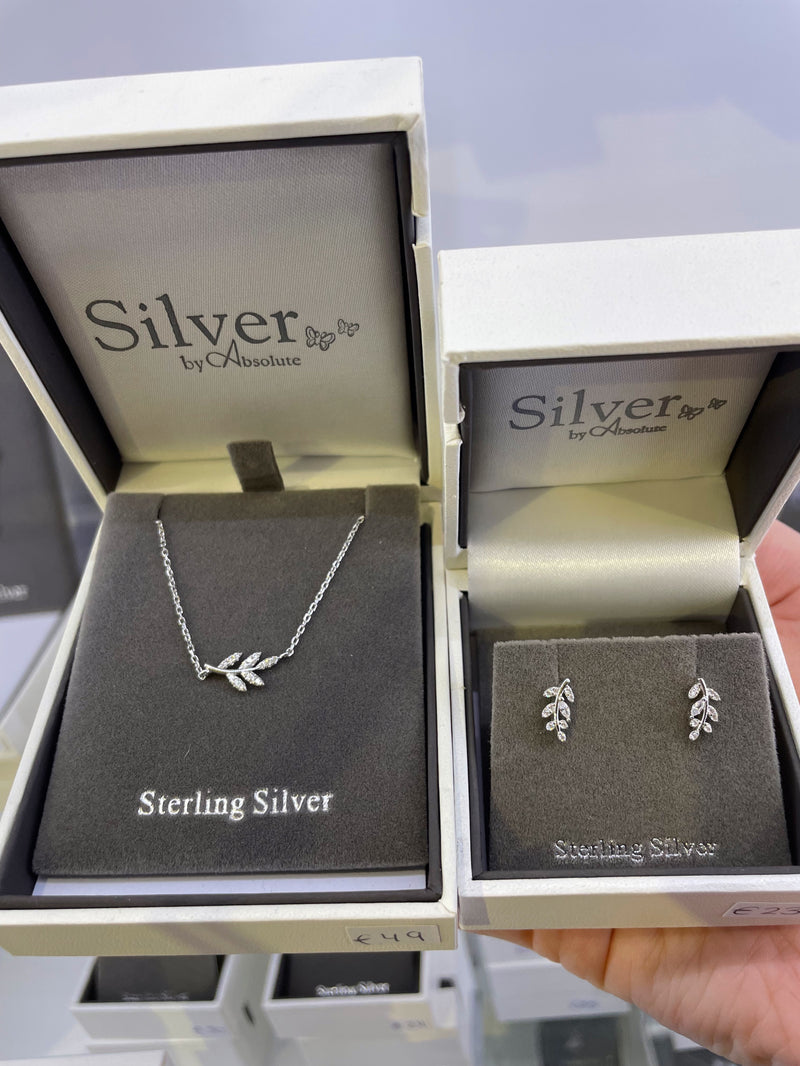 Absolute Sterling Silver Feather Earrings SE139SL