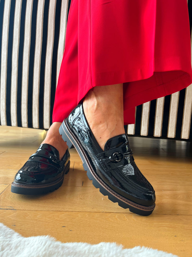 Marco Tozzi Black Patent Loafer 2-24704-41 018