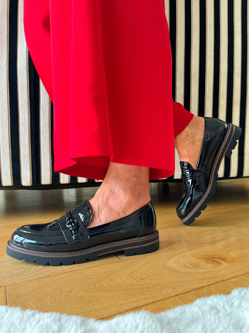 Marco Tozzi Black Patent Loafer 2-24704-41 018