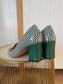 Dancing Matilda "Trapeze Bronze Zig Zag" High Heel Loafer