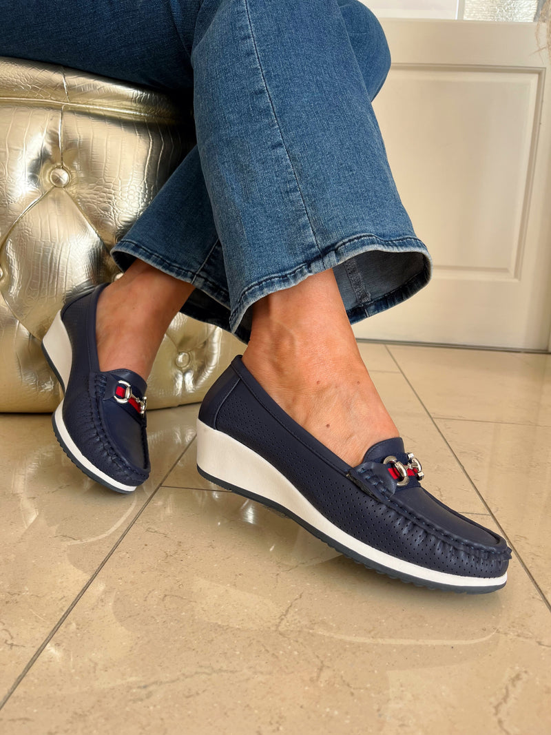 Redz Wedged Loafer - Navy 3Z7409-4
