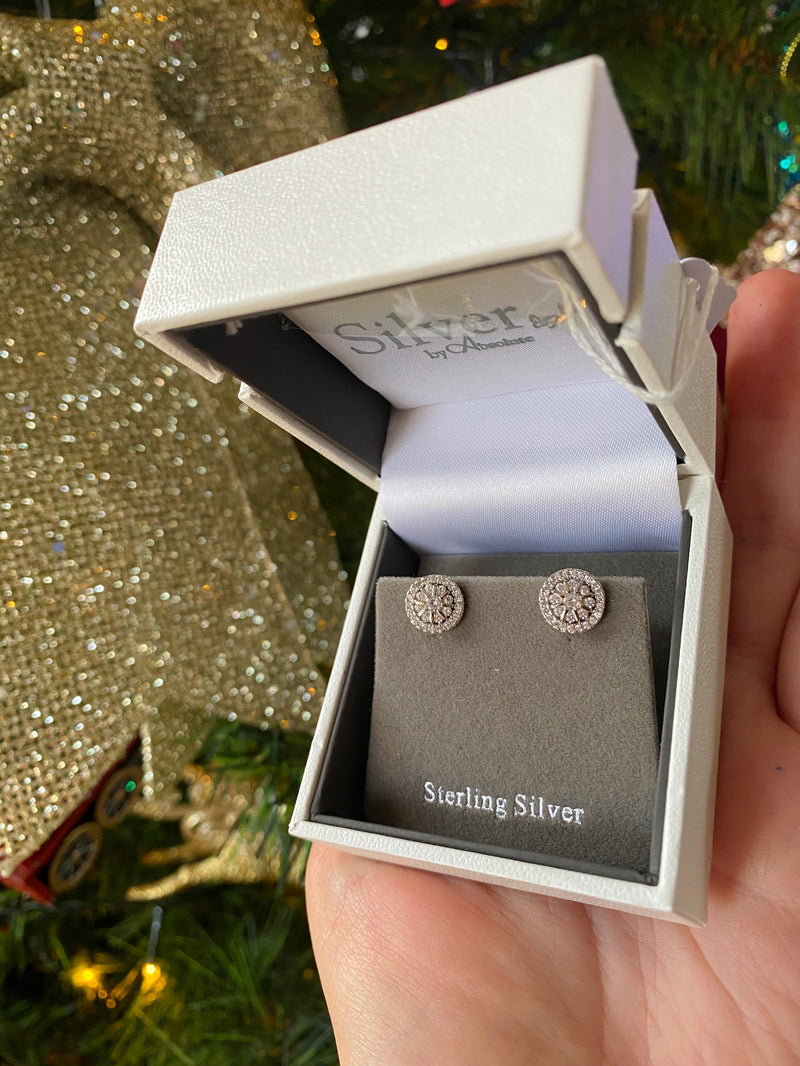 Absolute Sterling Silver Flower Earrings SE161SL