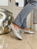 Redz Diamante & Metallic Loafer - Silver 6E1181