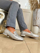 Redz Diamante & Metallic Loafer - Silver 6E1181