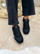 XTI Black & Leopard Trainers 144161