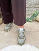 XTI Khaki Green & Leopard Trainers 144161