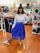 Bridget Appliqué Skirt - Royal Blue