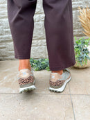 XTI Khaki Green & Leopard Trainers 144161