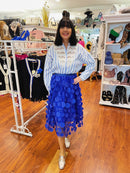 Bridget Appliqué Skirt - Royal Blue