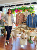 Elena Leaf Printed Bomber Jacket - White & Black