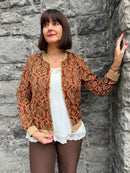 Elena Paisley Printed Bomber Jacket - Brown