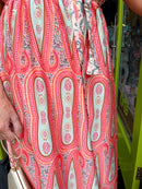 Imogen Paisley Print Dress - Green, Peach & Pink