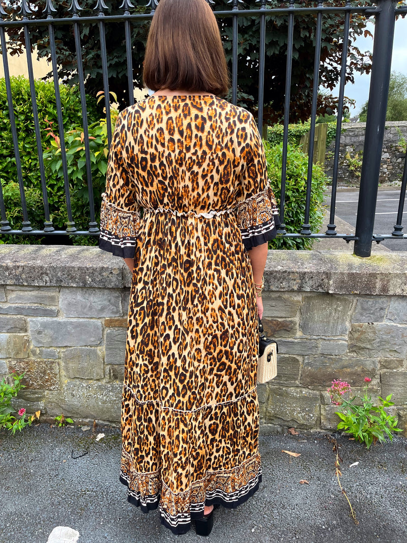 Shania Animal Print Boho Dress
