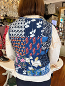 Ingrid Bow Tie Paisley Gilet - Navy