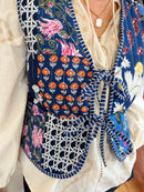 Ingrid Bow Tie Paisley Gilet - Navy