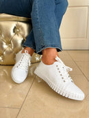 Redz Leather Trainers White T15-363