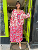 Magic Floral Print Maxi Dress - Red