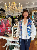 Ingrid Bow Tie Paisley Gilet - Navy