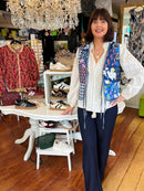 Ingrid Bow Tie Paisley Gilet - Navy