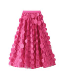 Bridget Appliqué Skirt - Hot Pink