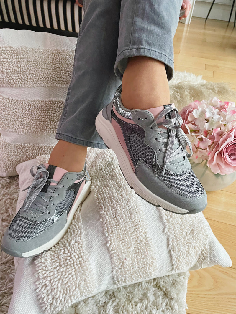 Safety Jogger Trainer - Grey and Pink 597013