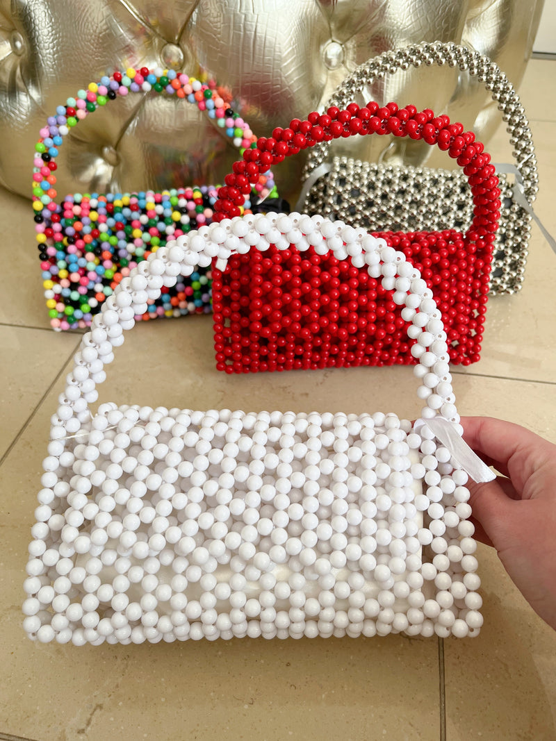 Betsy Beaded Bag - White