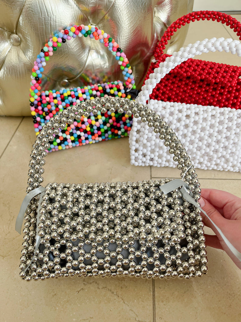 Betsy Beaded Bag - Chrome