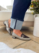 Zanni & Co Animal Print & Silver Crinkle Loafers