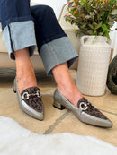 Zanni & Co Animal Print & Silver Crinkle Loafers