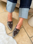 Zanni & Co Animal Print & Silver Crinkle Loafers