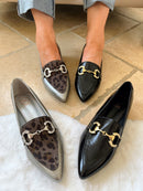 Zanni & Co Animal Print & Silver Crinkle Loafers