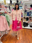 Bridget Appliqué Skirt - Hot Pink