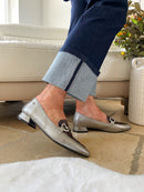 Zanni & Co Animal Print & Silver Crinkle Loafers