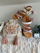 Heavenly Feet Freya Comfort Light Weight White & Metallic Sandal