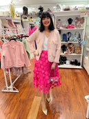 Bridget Appliqué Skirt - Hot Pink