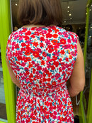 Magic Floral Print Maxi Dress - Red