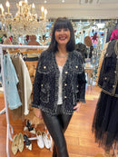 Dua Silver Tweed Knitted Jacket  - Black