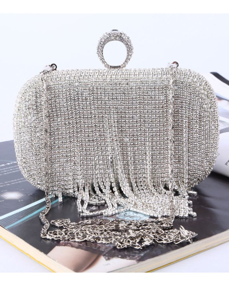 Lizi Crystal Fringe Clutch Bag