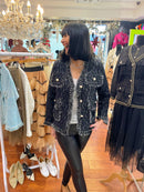 Dua Silver Tweed Knitted Jacket  - Black
