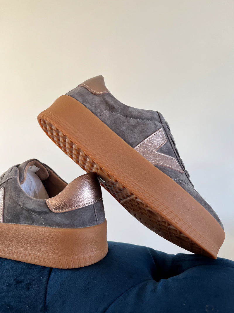 Drilleys "Eighty Four Tornado Gold" Platform Trainers - Charcoal & Gold