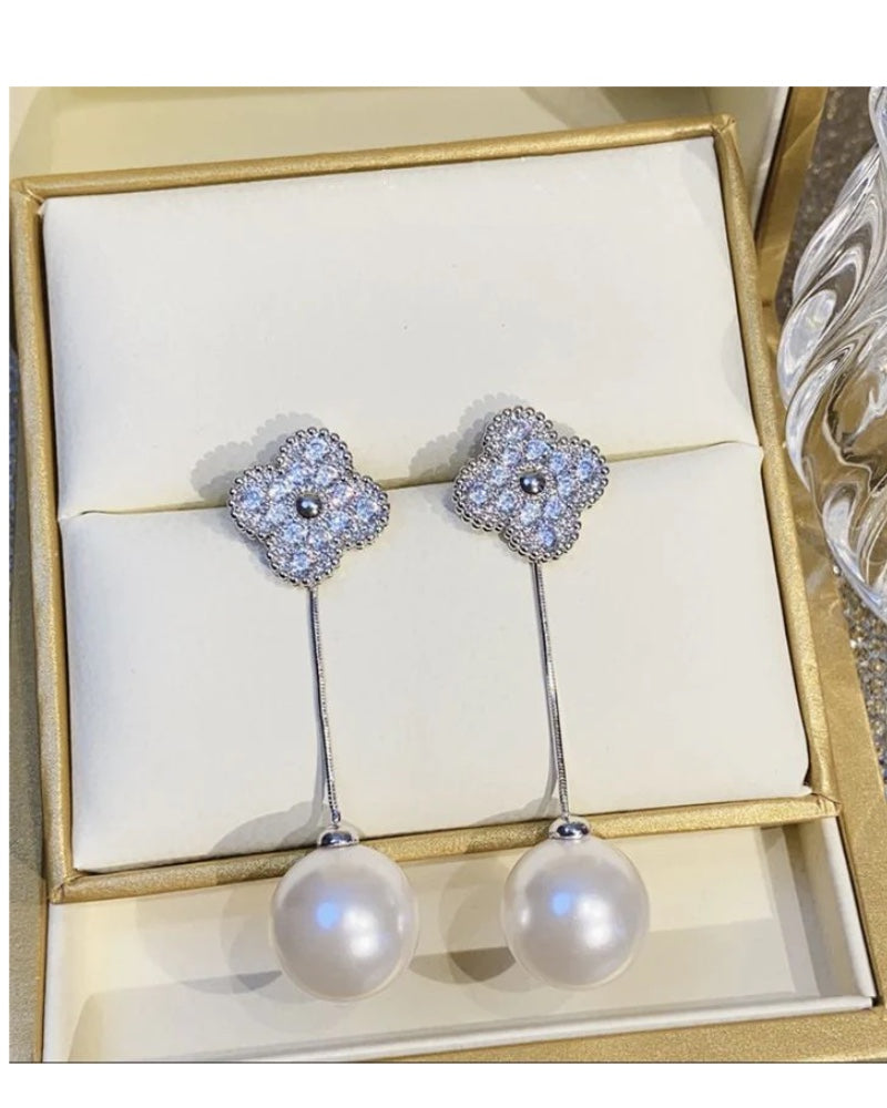 Isadora Crystal & Detachable Pearl Drop Earrings